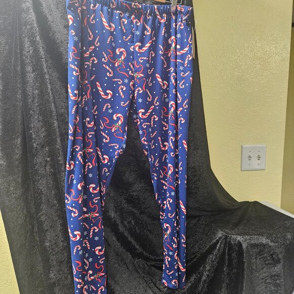 Jollidays XXL Candy Cane Galor Blue Leggings - Picture 4 of 5